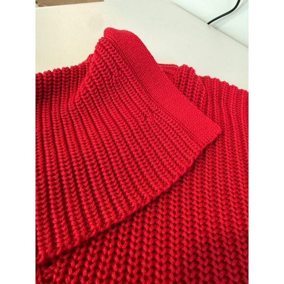 Talbots Plus Red Chevron  Stitch  Split Neck Size 2X - Picture 3 of 9